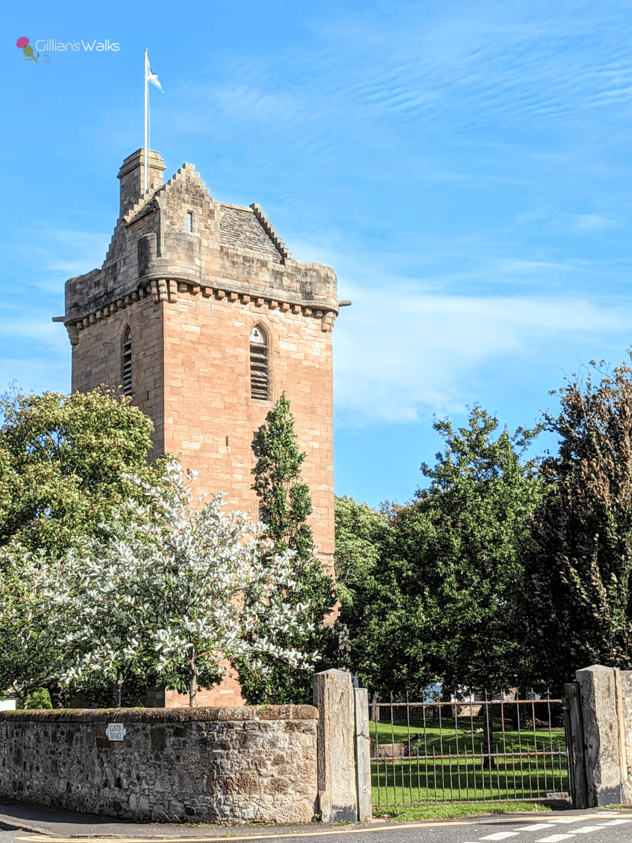 St John's Church Tower in Ayr on a summer day