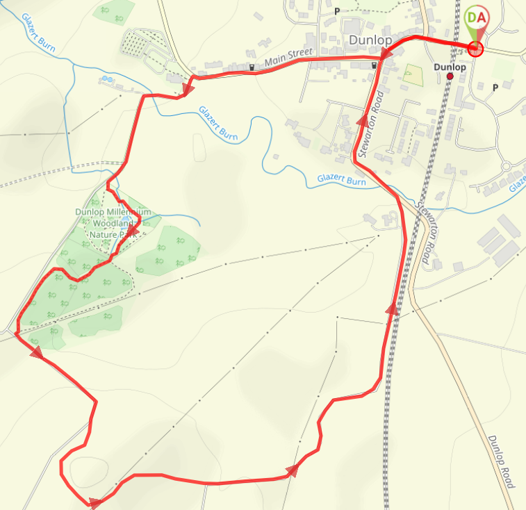 Route map - Minnie Gemmell's Loop, Dunlop