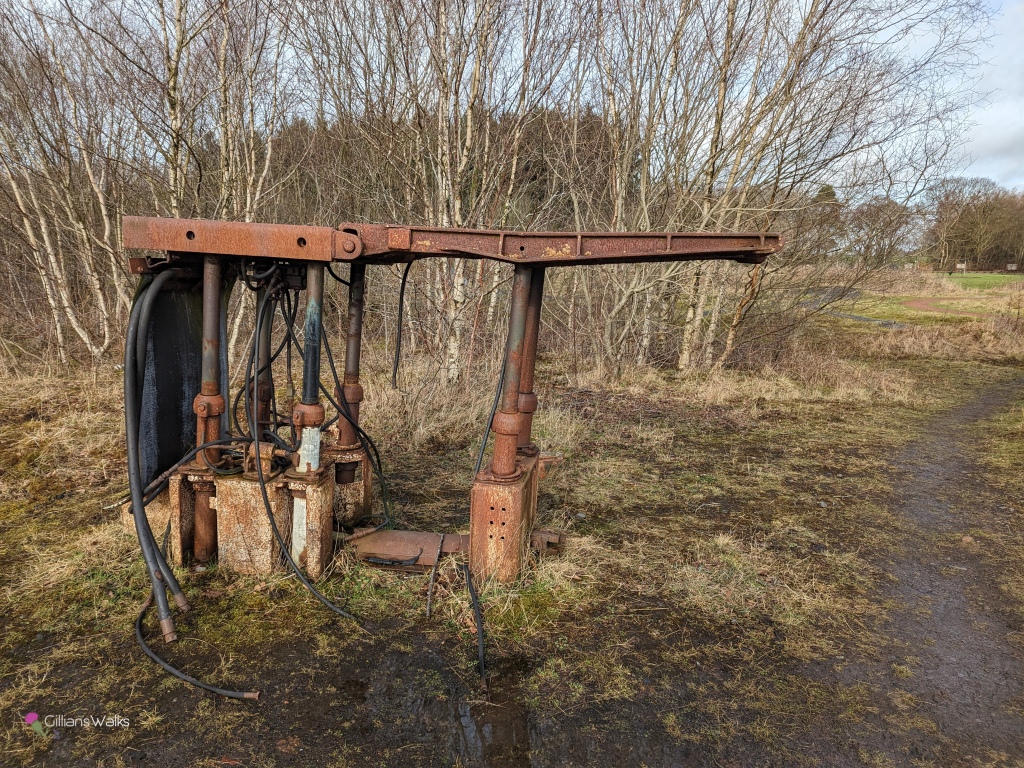Rusting machinery left behind from coal mining days