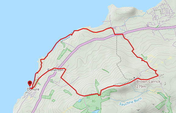 Route map - Brown Carrick Hill
