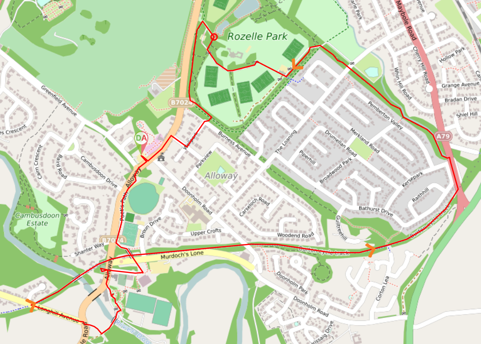 Route map - Burns Trail, Alloway