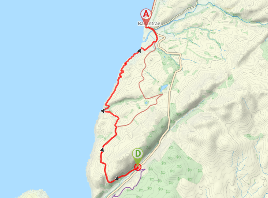 Route map - Glenapp to Ballantrae clifftop route