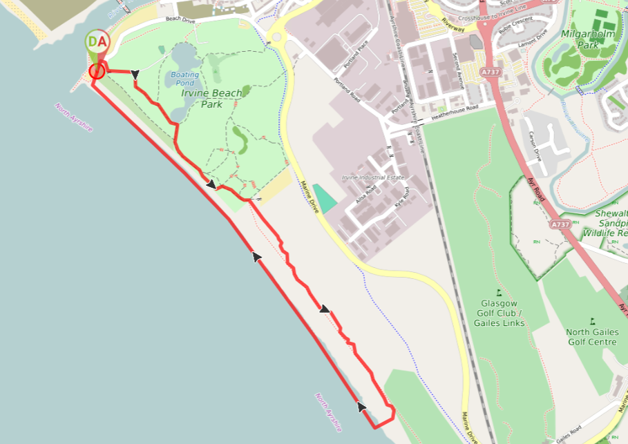 Route map - Irvine Dunes Circular
