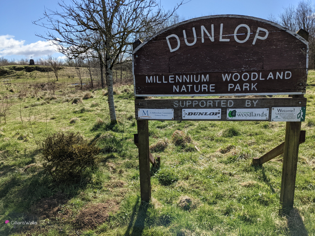 Dunlop Millennium Woodland Nature Park welcome sign