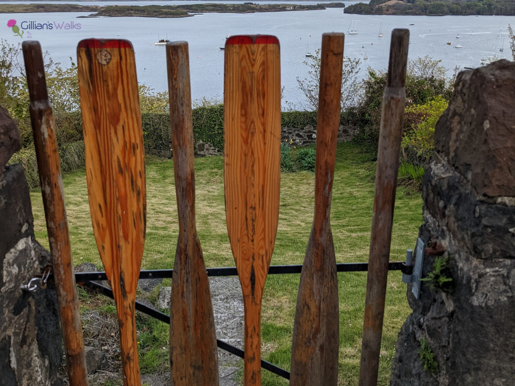 Gate to a garden made from wooden boat oars