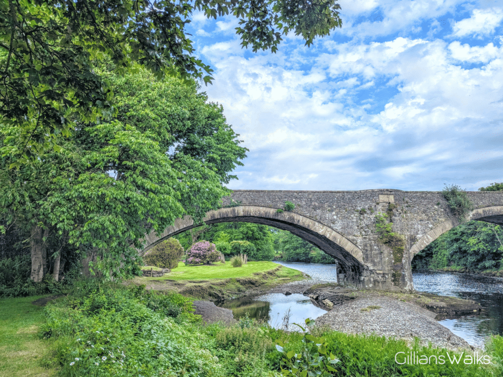 Double arch stone bridge over the River Stinchar at Ballantrae