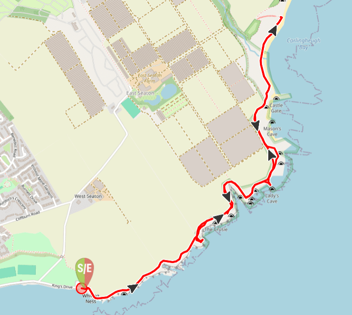 Image showing walking route on a map - Arbroath Cliff Trail