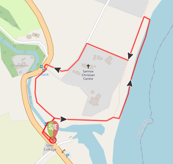 Image of a map showing the Sannox Bay walk