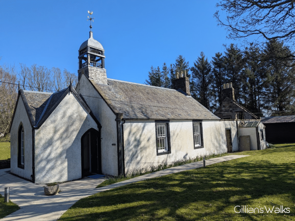Small church building, newly painted white